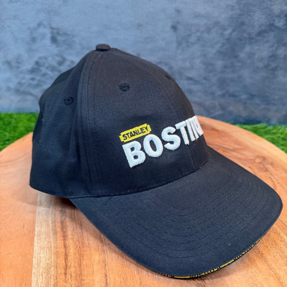 Stanley Bostitch Black Embroidered Baseball Cap Adjustable Workwear Hat Mens